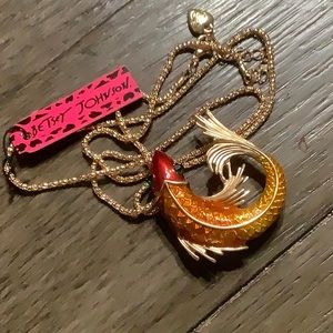 Koi Pendant or Brooch beautiful colors with gold chain